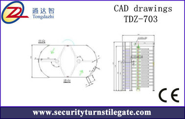 RFID Single ความสูงเต็มรูปแบบ Turnstile การควบคุมการเข้าถึงความปลอดภัย Mechanical Turnstile, เสียงต่ำ