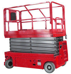 ลิฟท์ 6m แนวตั้ง Telescoping Self Propelled ขากรรไกรกับแพลตฟอร์มขยายเดี่ยว