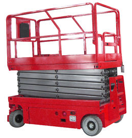 230kg ปรับได้แบบพกพาเดี่ยวนิวเมติก Self Propelled Scissor Lift, สี่ล้อ