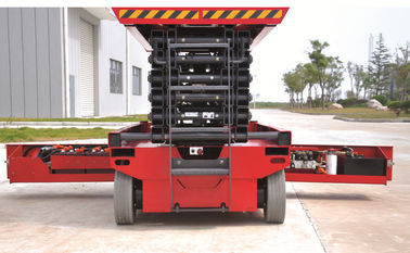 230kg ปรับได้แบบพกพาเดี่ยวนิวเมติก Self Propelled Scissor Lift, สี่ล้อ